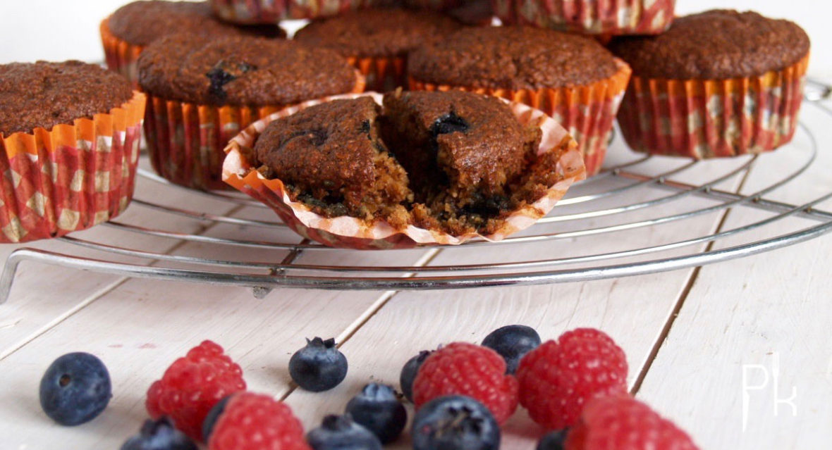 havermout muffin met rood fruit
