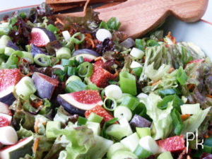 groene salade met vijgen
